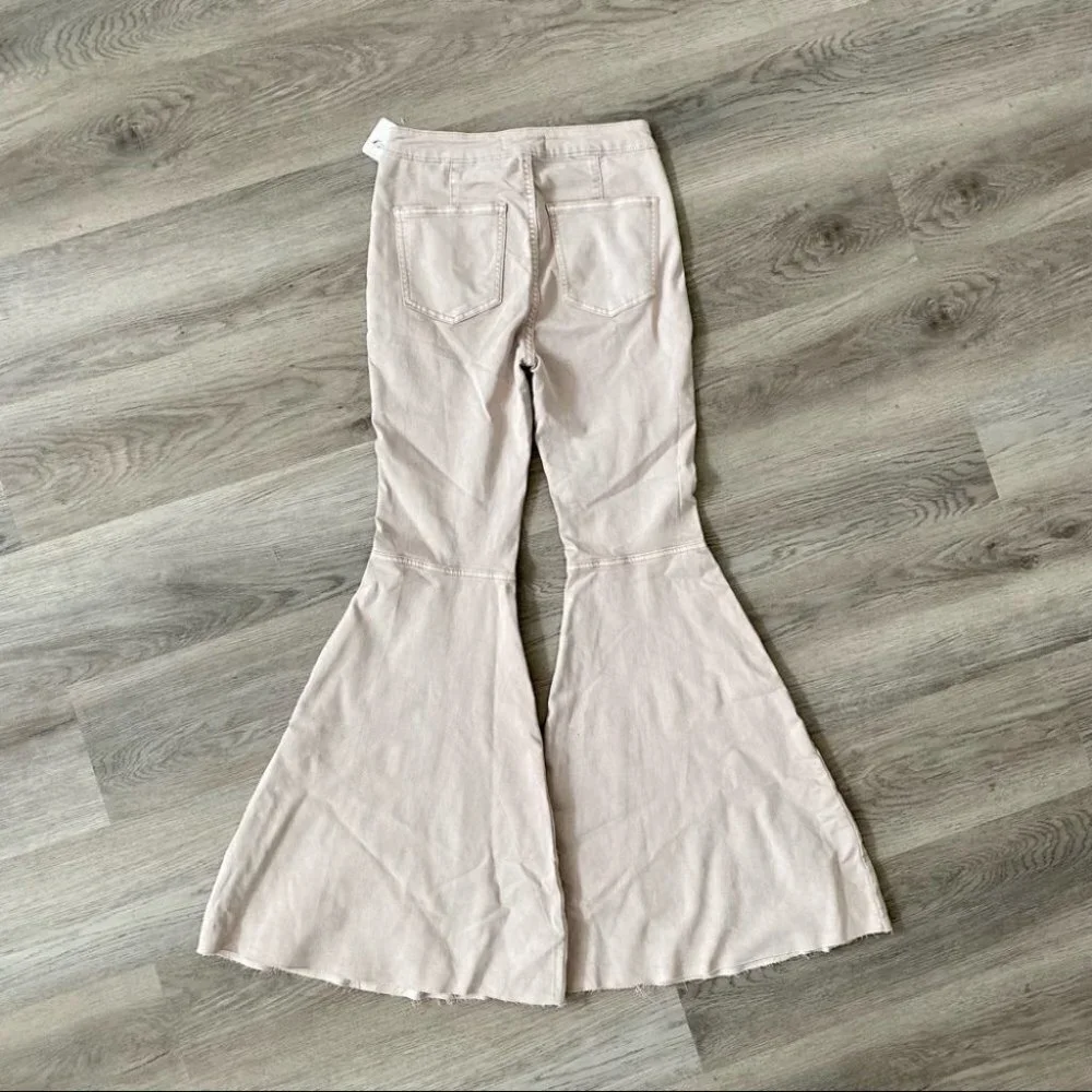 NWT Free People Just Float On Flare Jeans Tan 28
